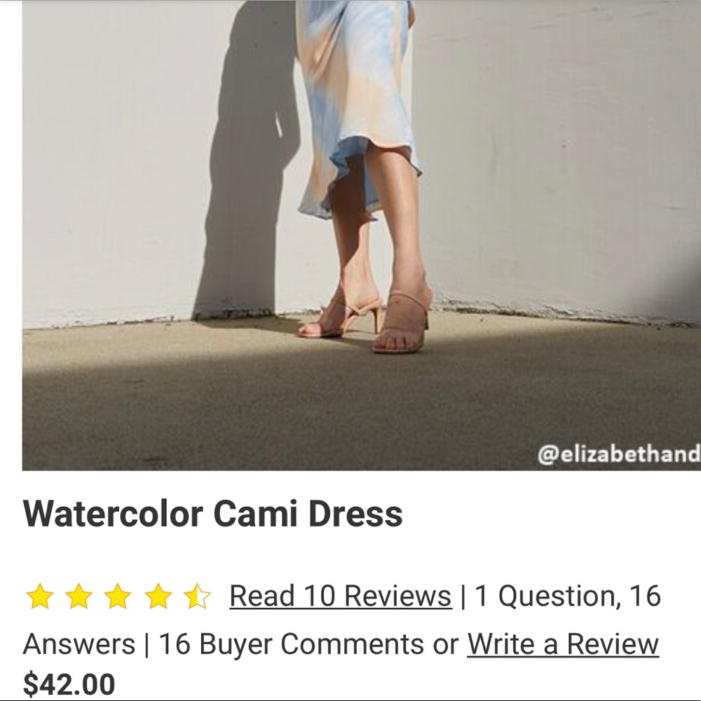 Forever 21 Silky Watercolor Cami Midi Dress - NWT - Picture 7 of 9